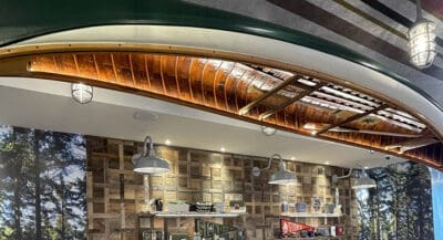 canoe on ceiling at stokd cannabis dispensary scarborough kingston road