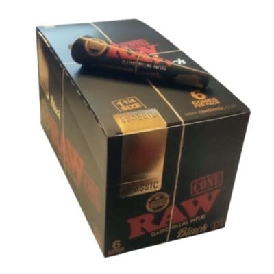 RAW | Black 1 1/4 Classic Cones | 6Pk